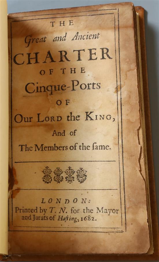 CINQUE-PORTS: Great ... The Great and Ancient Charter of the Cinque-Ports, 12mo, rebound, 17th century style calf,